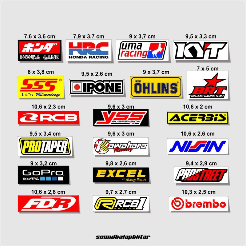 Stiker motor sponsor racing (bijian) - RCB GoPro Honda Gank