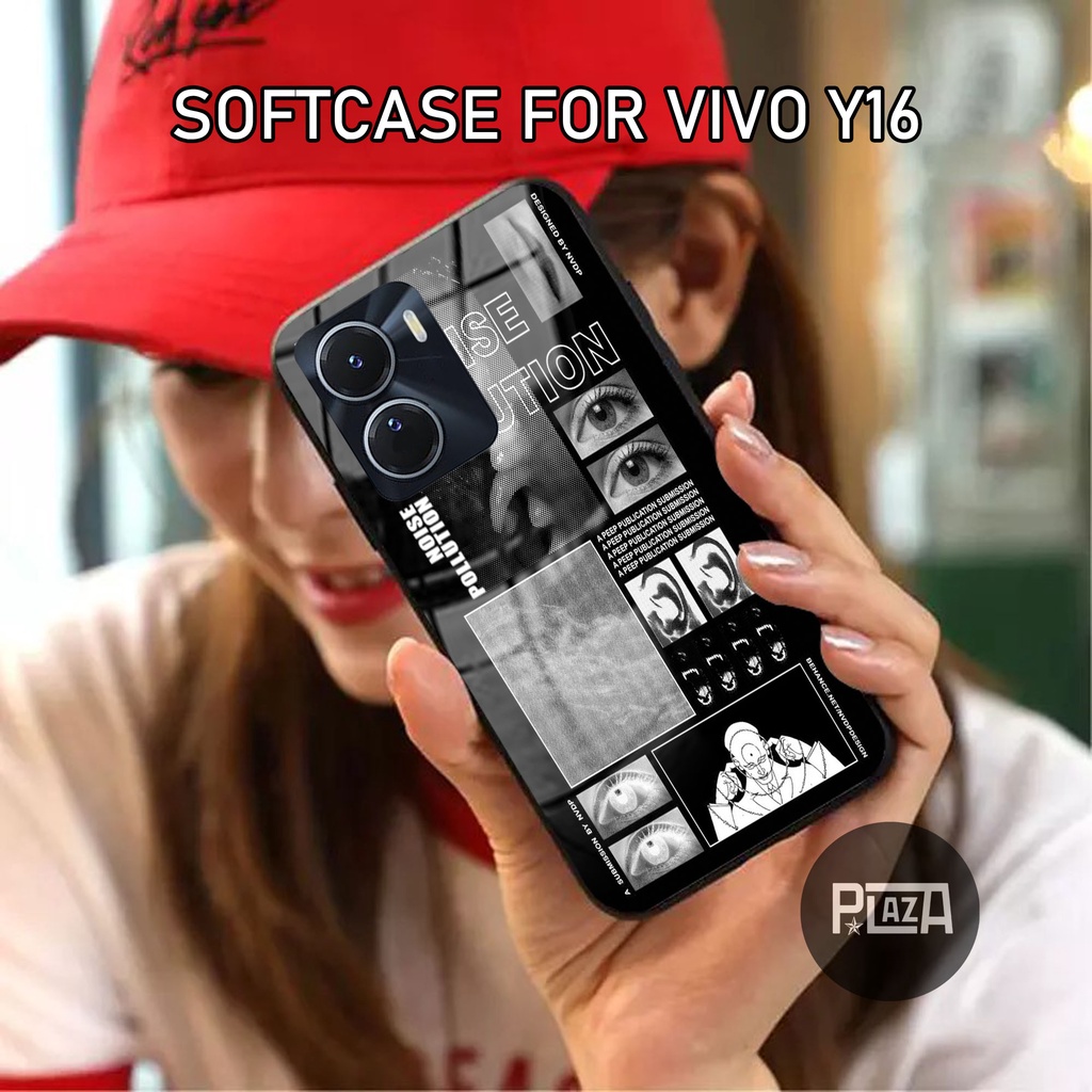 Softcase Glass Kaca [K118] VIVO Y16 2022 Terbaru Casing Handphone-Pelindung Handphone-Aksesoris Handphone-Plazacase.id