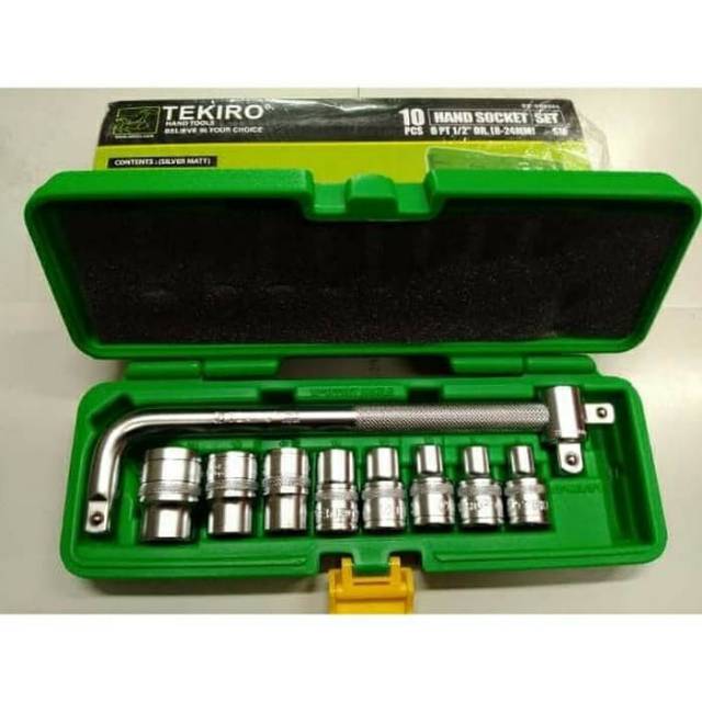 Kunci Sock Set 10 Pcs Tekiro Original / Hand Socket Set 10pcs