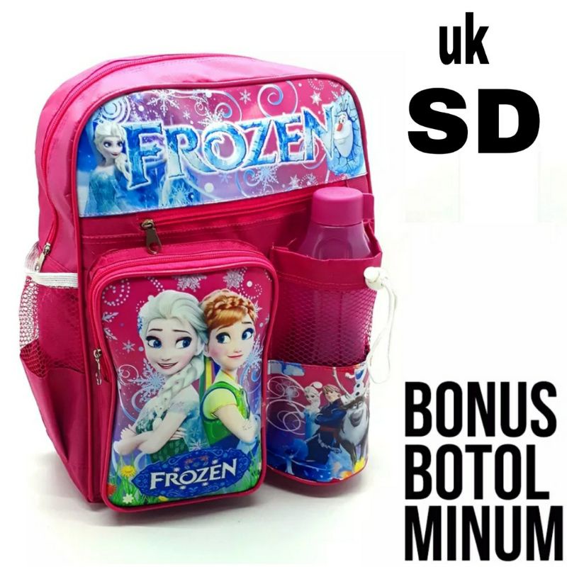 TAS RANSEL ANAK SD&amp;TK FROZEN, TAS ANAK SD&amp;TK BERHADIAH BOTOL