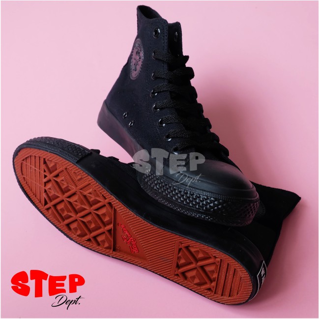 Sepatu Warrior Sparta HC All Black  - Warrior High Hitam