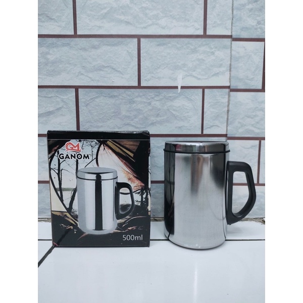 MUG Termos kopi stainless 500ml / Gelas kopi Ganom/ King Balance multifungsi Stainless