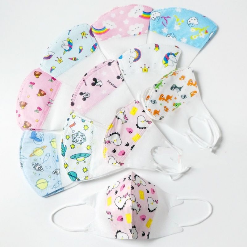 Maker Duckbil Surgical Anak Karakter/Masker Duckbil Kids Motif Isi 10 pcs Masker Duckbil 3ply Motif Kartun