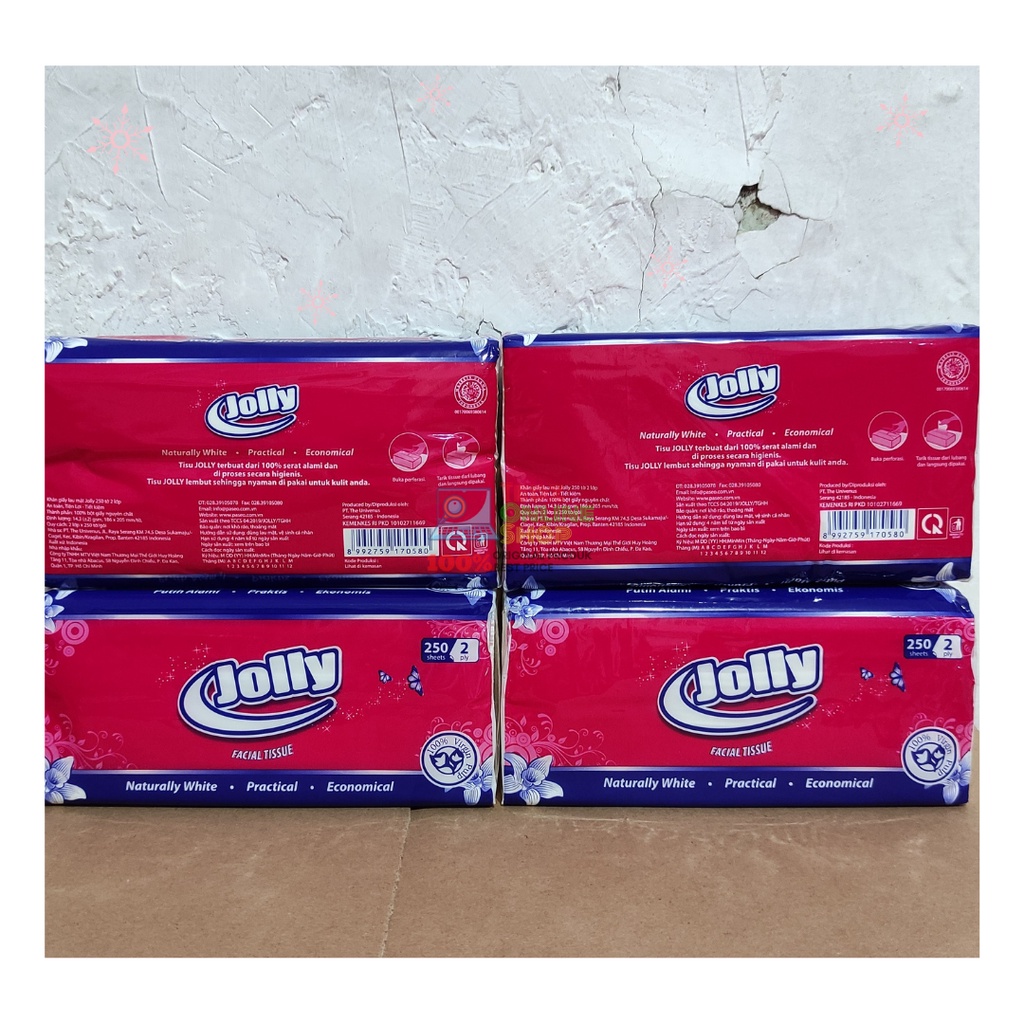 Facial Tissue Jolly 250's 2Ply