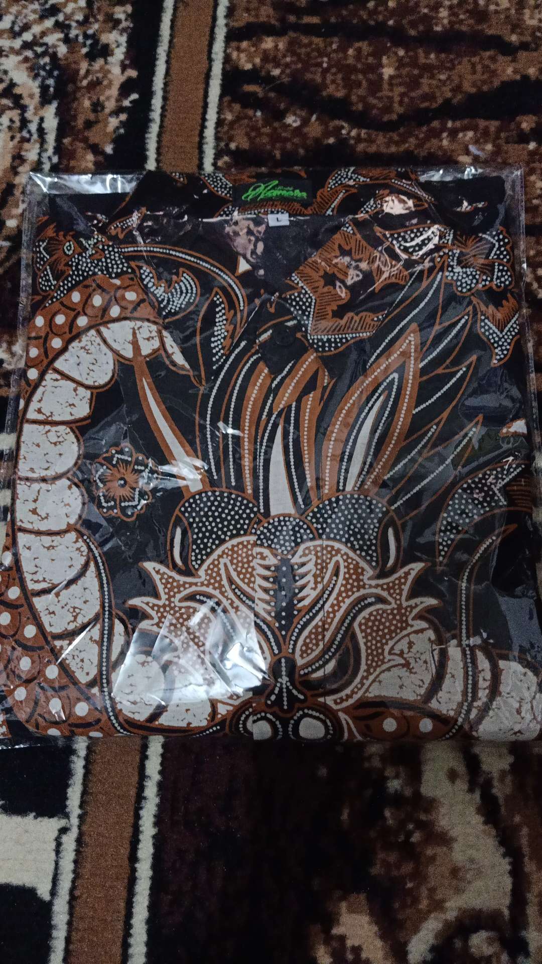 Kemeja Batik Pria Furing Lengan Panjang Katun Halus Sragenan Motif Mberuk Kuning