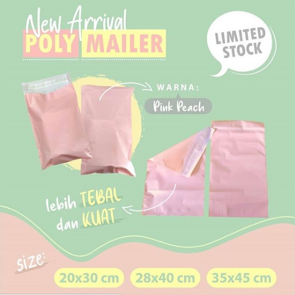 

Plastik polymailer pink ukuran 20x30