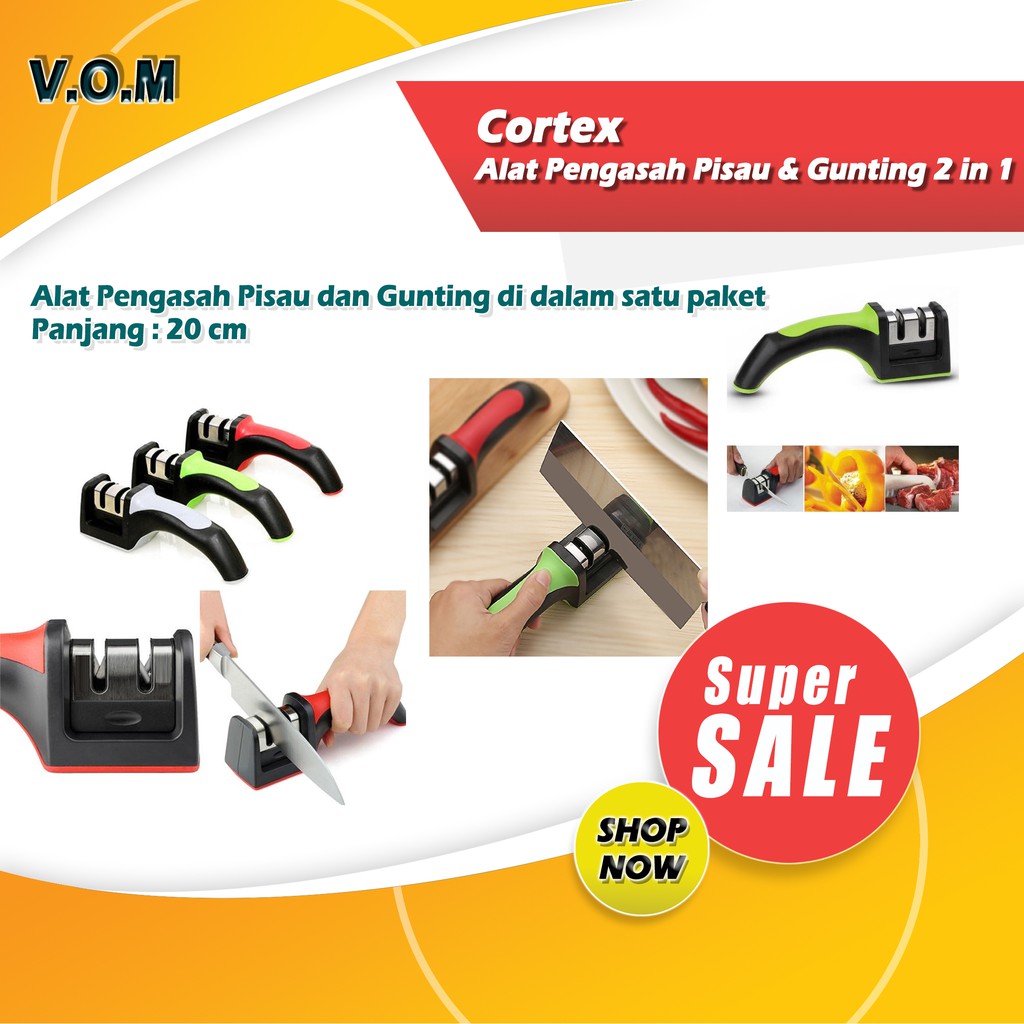 VOM Cortex Alat Pengasah Pisau &amp; Gunting 2 in 1 - 0067