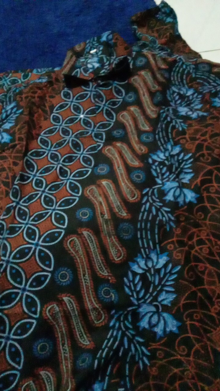 Kemeja Batik Pria Lengan Pendek Size M L Xl Xxl  Bswart Batik Hrb026 Kenongo Hem Panjang Padi