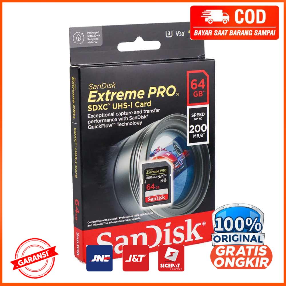 Sandisk SD Card Extreme Pro V30 U3 4K - 64GB - U-064G