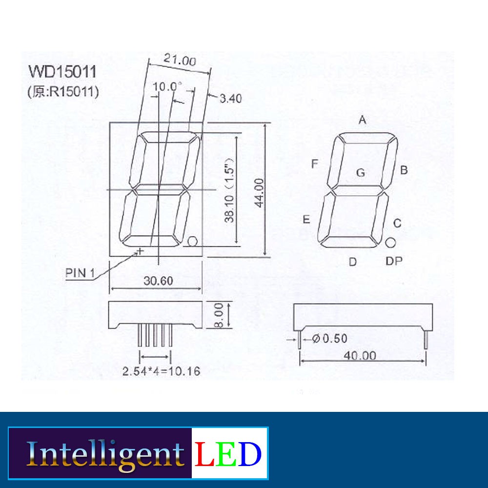 One Digit 1.5 Inch 7 Segment Digital LED Super Red Common Cathode