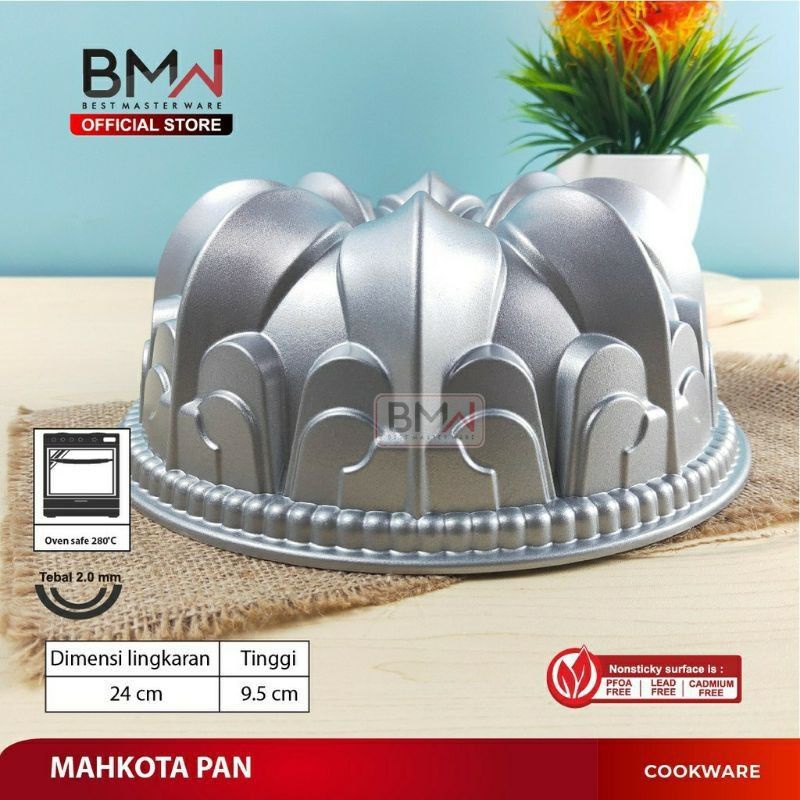 loyang kue bolu tulban premium ori BMW classic / loyang bolu chiffon tebal anti lengket / loyang cake classic mahkota moscow royal rosmerry diamond