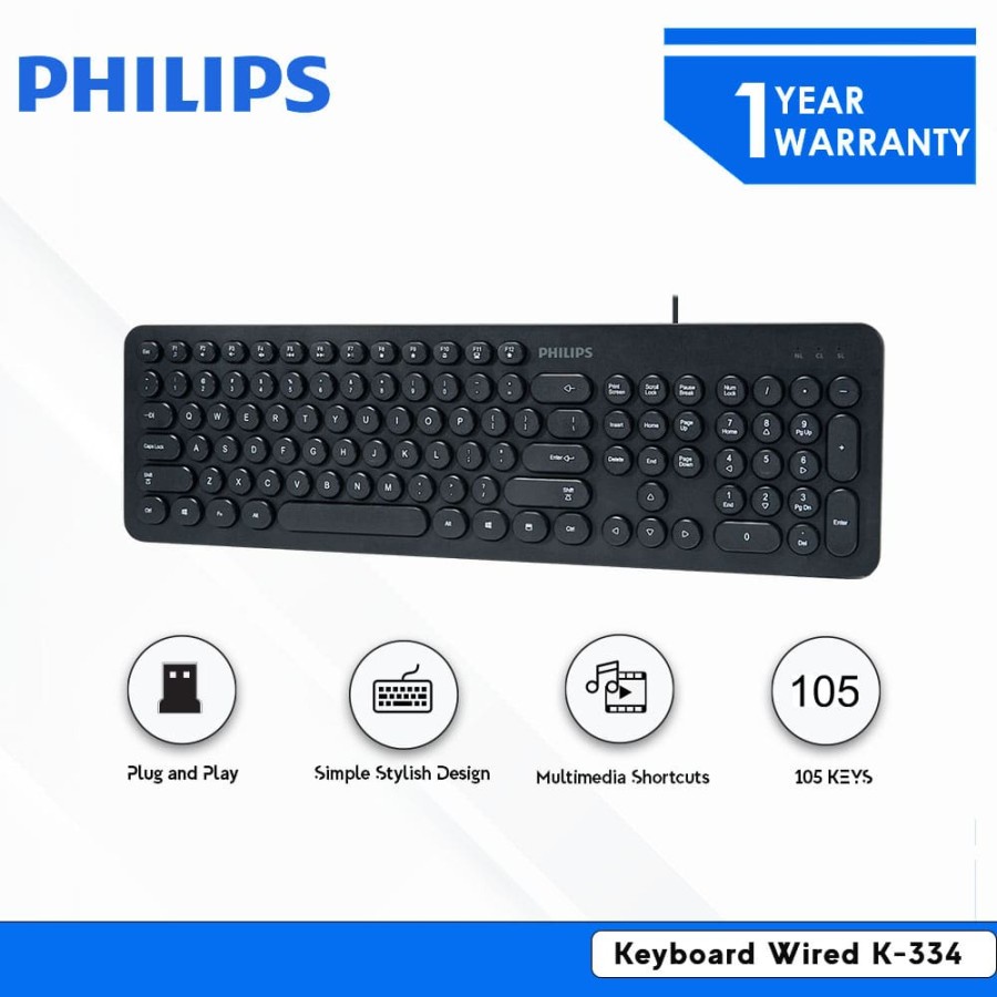 Philips K334 Keyboard Wired USB K-334