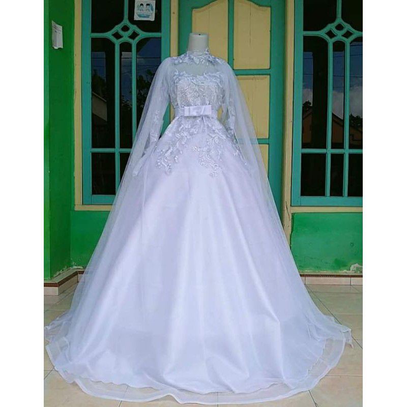 Gaun Pengantin Syar'i Gaun Pengantin Ball Gown Murah Gaun Akad Resepsi