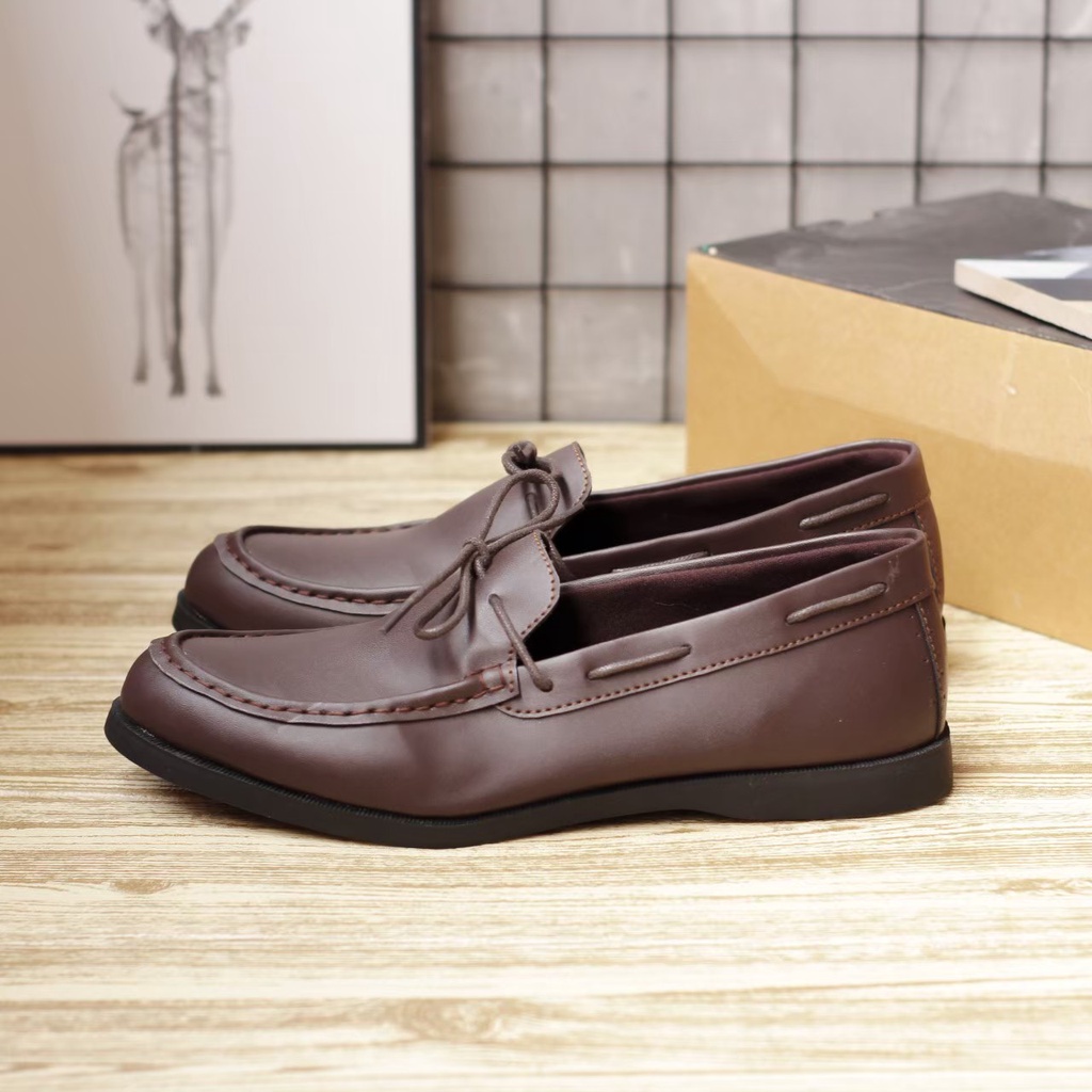 FATIMAHSHOES - Sepatu Formal Kerja Kantor Pria Kulit PU Coklat