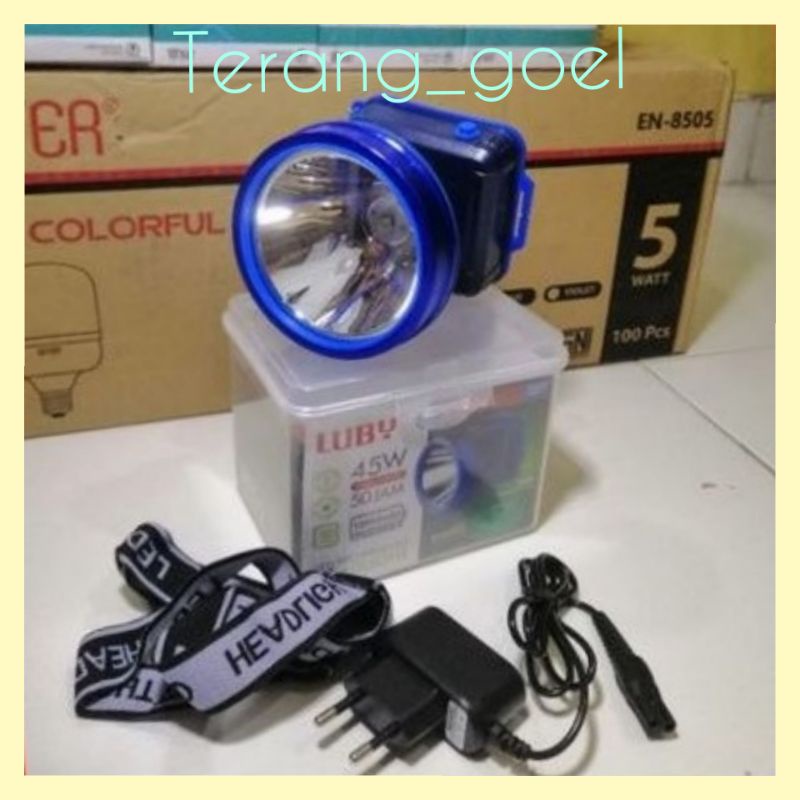 Senter kepala 45 watt LUBY 2868 / Luby Senter Kepala L-2868 Cahaya KUNING DAN PUTIH  / Head Lamp 45 Watt Luby