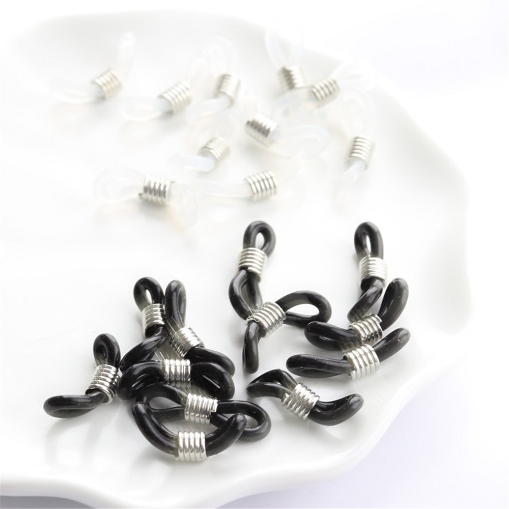 50 Pcs Klip Holder Rantai Kacamata Bahan Silikon Anti slip Ukuran 20mm