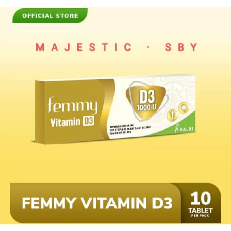 Multivitamin Femmy D3 1000IU [Vitamin D3] 10 Tablet | Kalbe Farma
