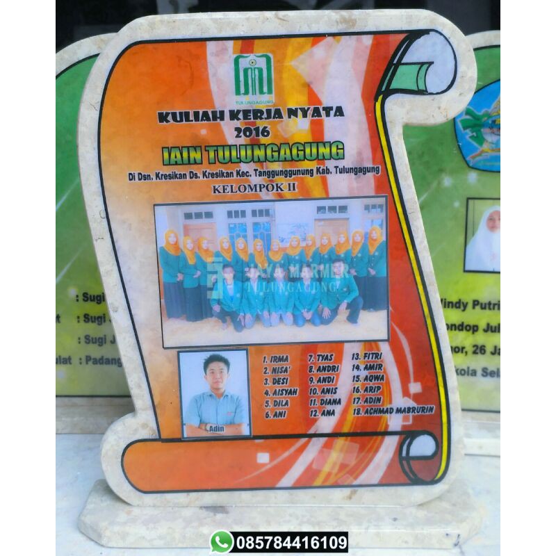 

Souvenir / Kenang-Kenangan Vandel Marmer Model Surat Gulung