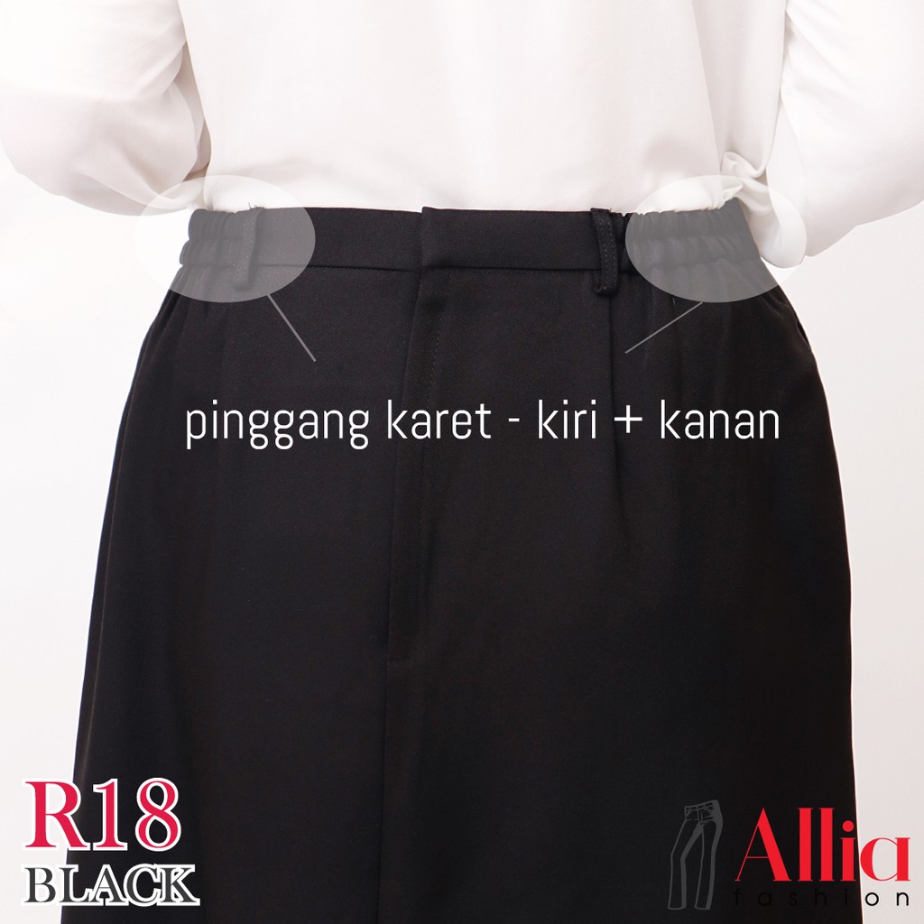 ALLIA R18 - DARK GREY - M - 7L - Rok A Wanita - Rok Panjang Wanita - Rok kerja wanita