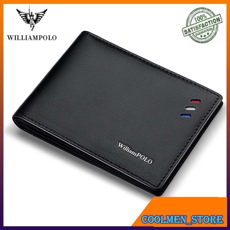 Dompet Pria Dompet Lipat Kulit Asli WILLIAMPOLO Purse For Men Genuine Leather Men's Wallets Thin