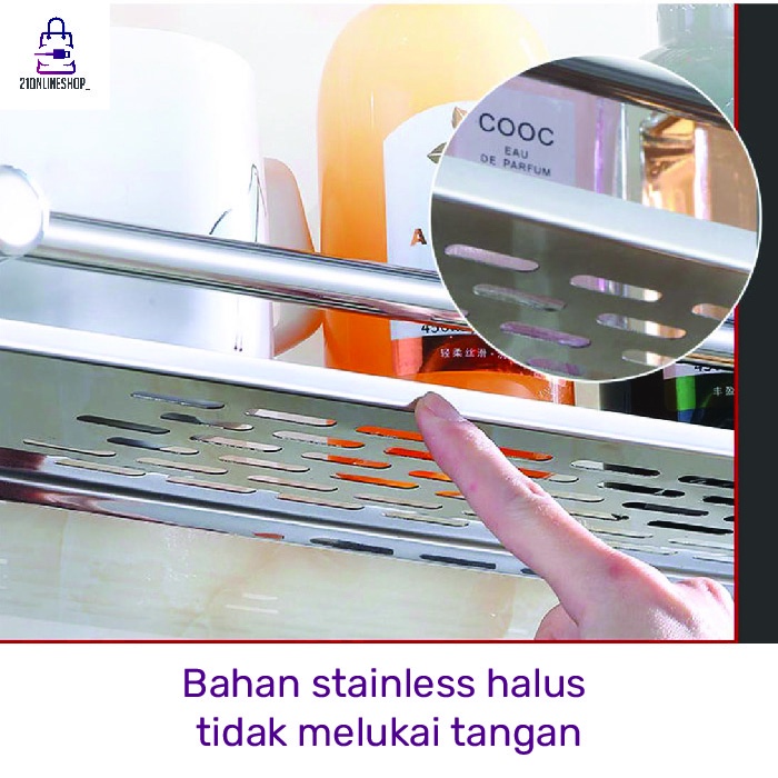 Rak Kamar Mandi Toilet Gantung Dinding Stainless 2 Susun Kamar Mandi