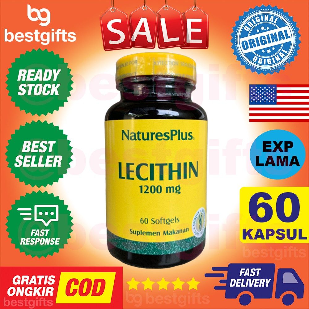 NATURE'S NATURES NATURE PLUS LECITHIN 1200MG 1200 MG LESITIN KESEHATAN JANTUNG FUNGSI OTAK 60 KAPSUL