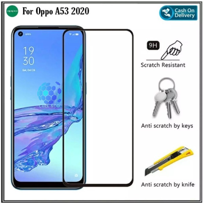 Tempered Glass Full HD OPPO A53 Anti Gores Premium Screen Protector Pelindung Layar OPPO A53