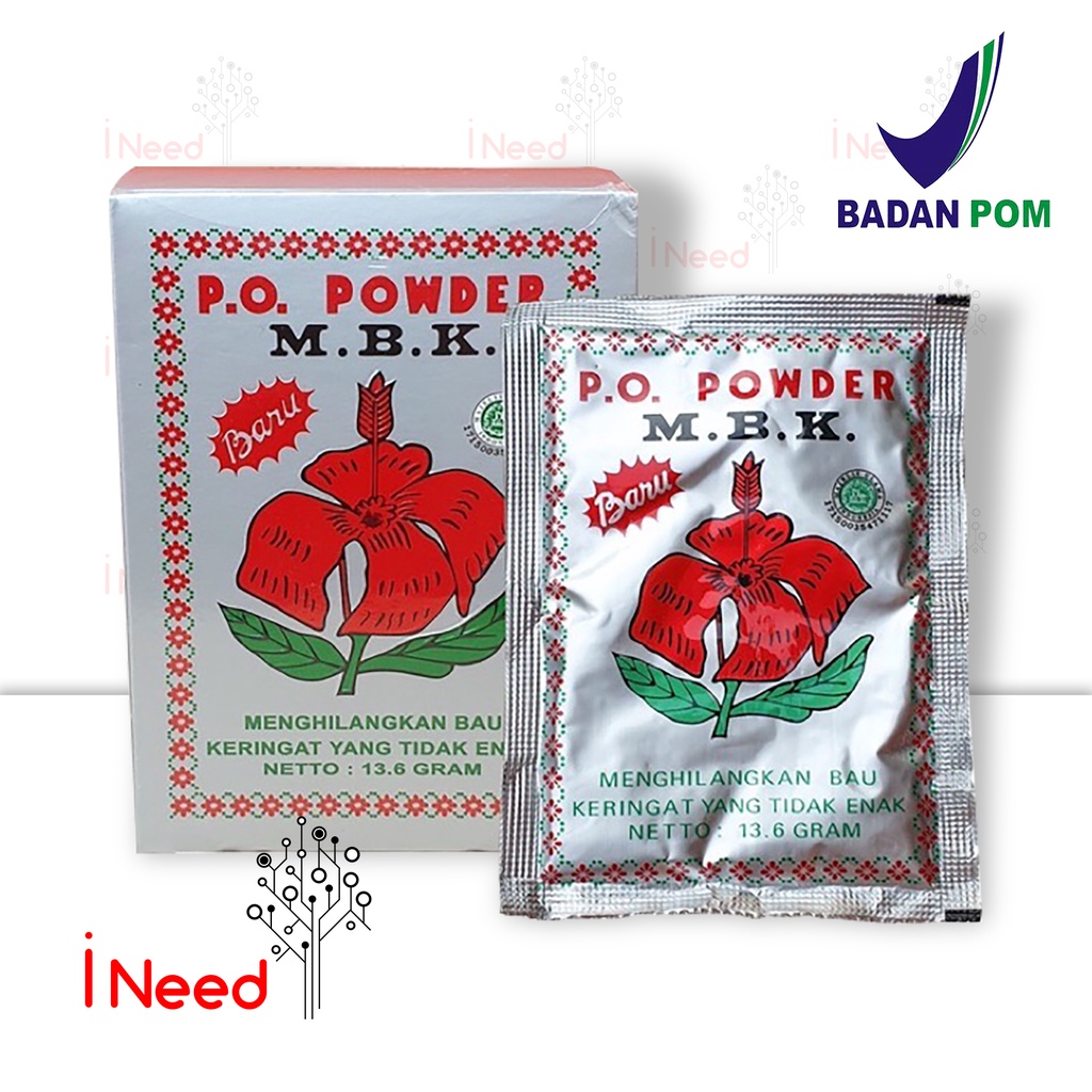 (INEED) (per 1pc) BEDAK POWDER MBK Putih | MBK Silver - 13.6 g | BEDAK MBK Penghilang Bau Badan