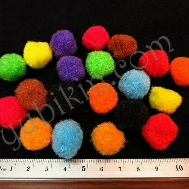 

50 Piece Pom Pom 18mm Warna Acak