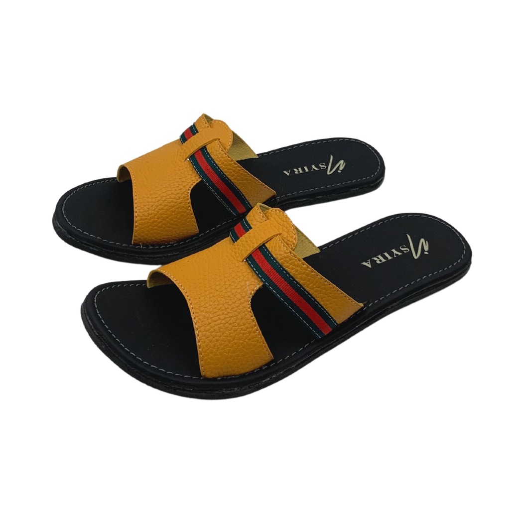 Insyira - Sandal Wanita Odetta / Sandal Papirut Wanita Non Slip Alas Hitam / Sandal Wanita Slop Sabuk