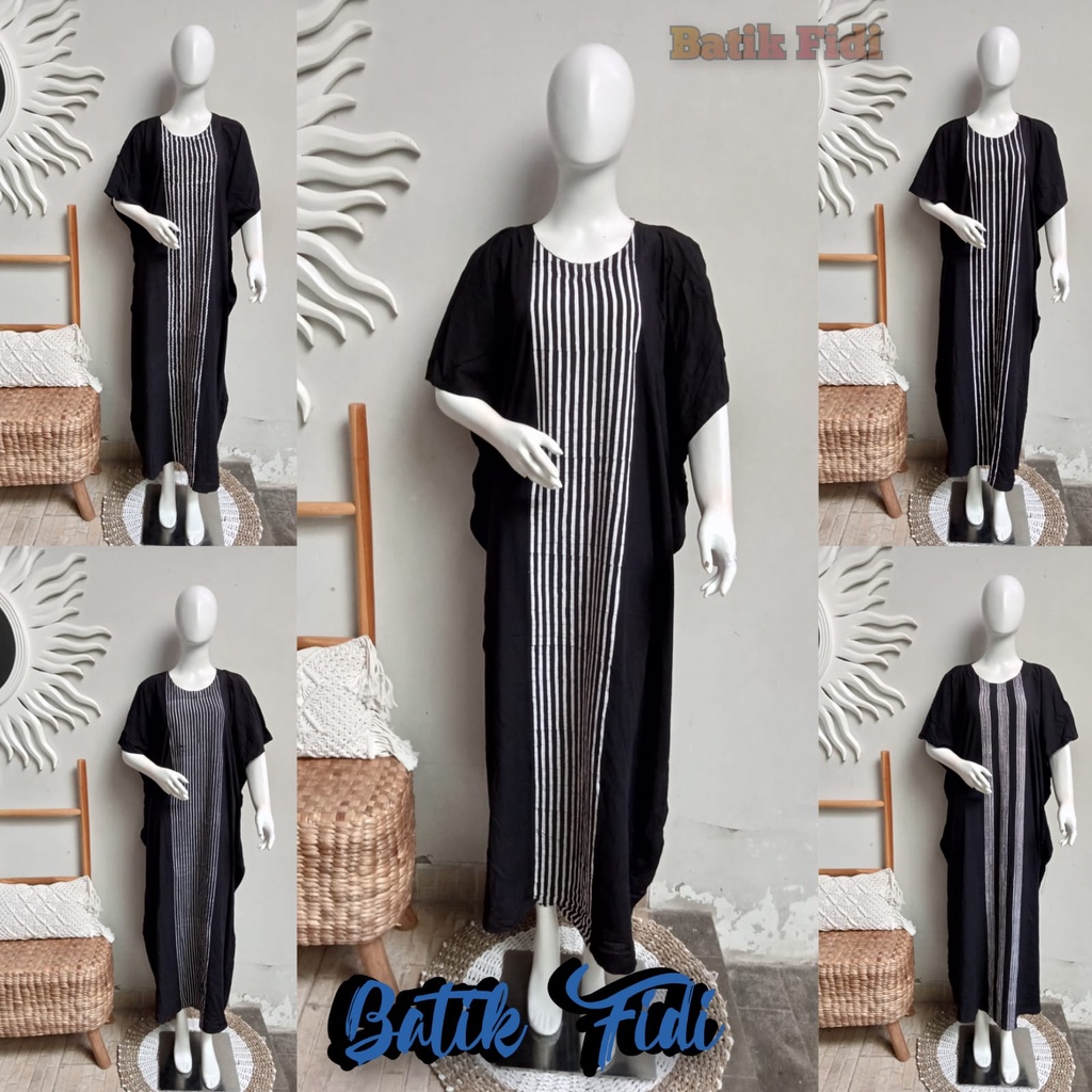 Batik Fidi - Long Dress Kalong Hitam - LD Kalong KR - Daster Batik - Daster Rayon - Daster Batik Jum