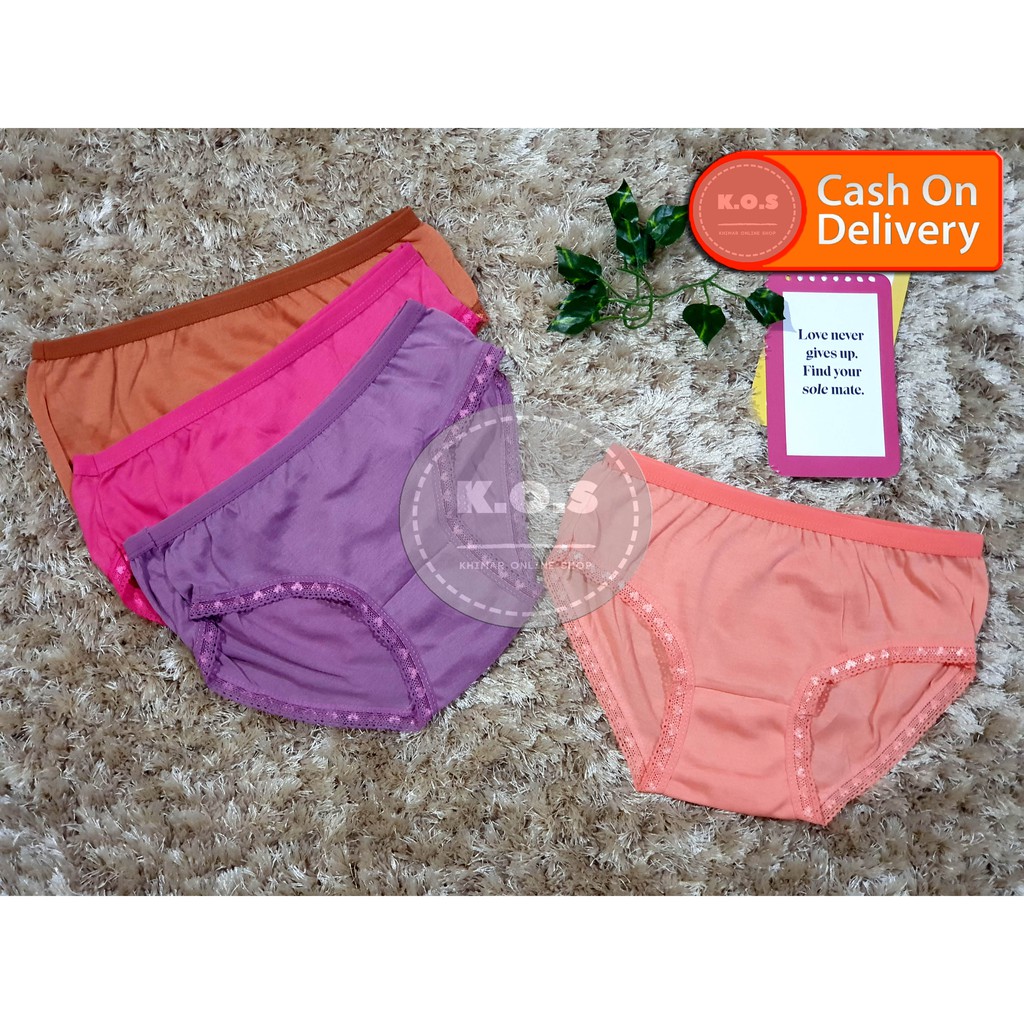 BUNDLE 3PCS CELANA DALAM WANITA UNDIES KATUN RENDA