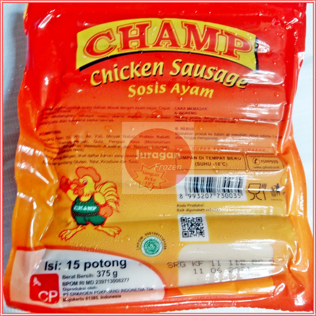 

CHAMP SOSIS AYAM 375Gr CHICKEN SAUSAGE FROZEN FOOD