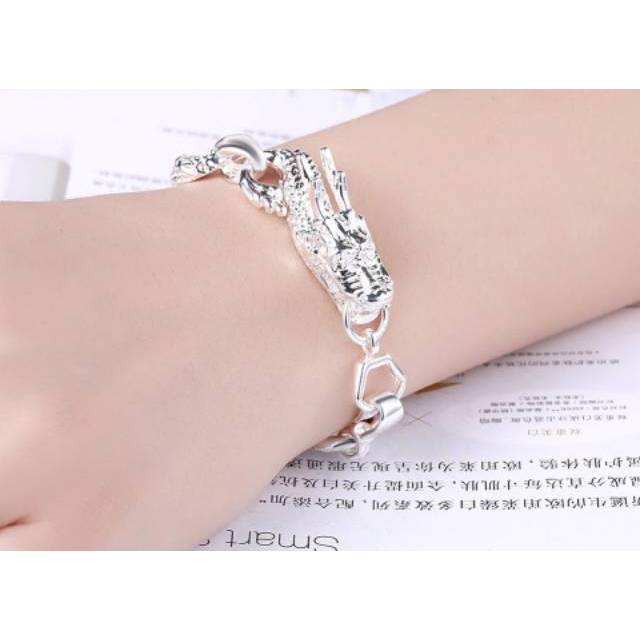 Gelang Naga Gelang Liong Lapis Silver Import