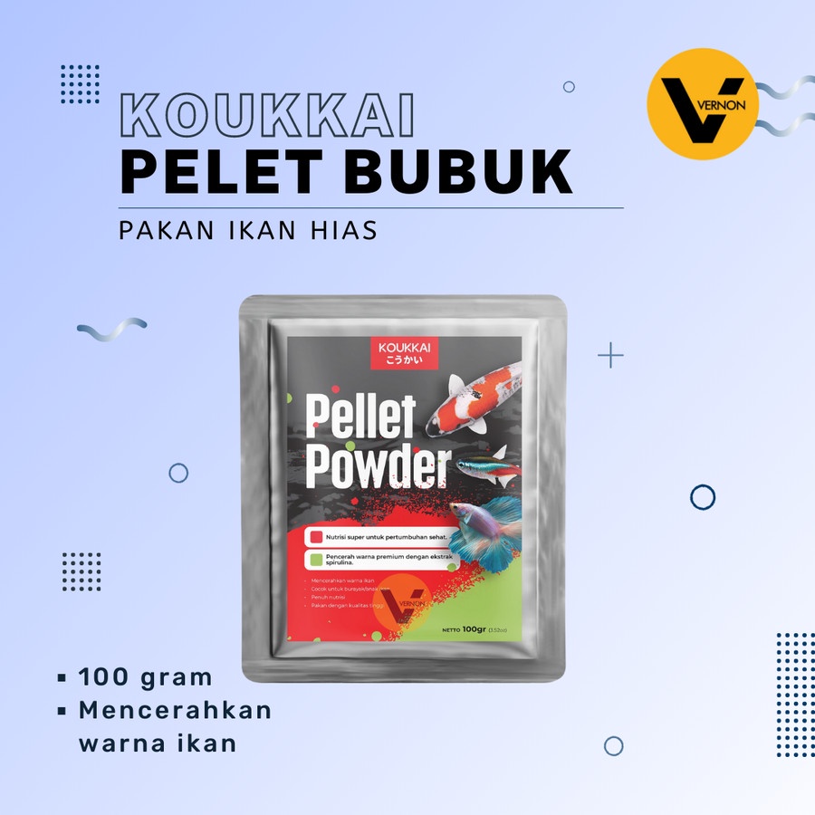 Pelet Bubuk KOUKKAI Pakan Burayak Koi Cupang Koki Louhan Tetra Guppy