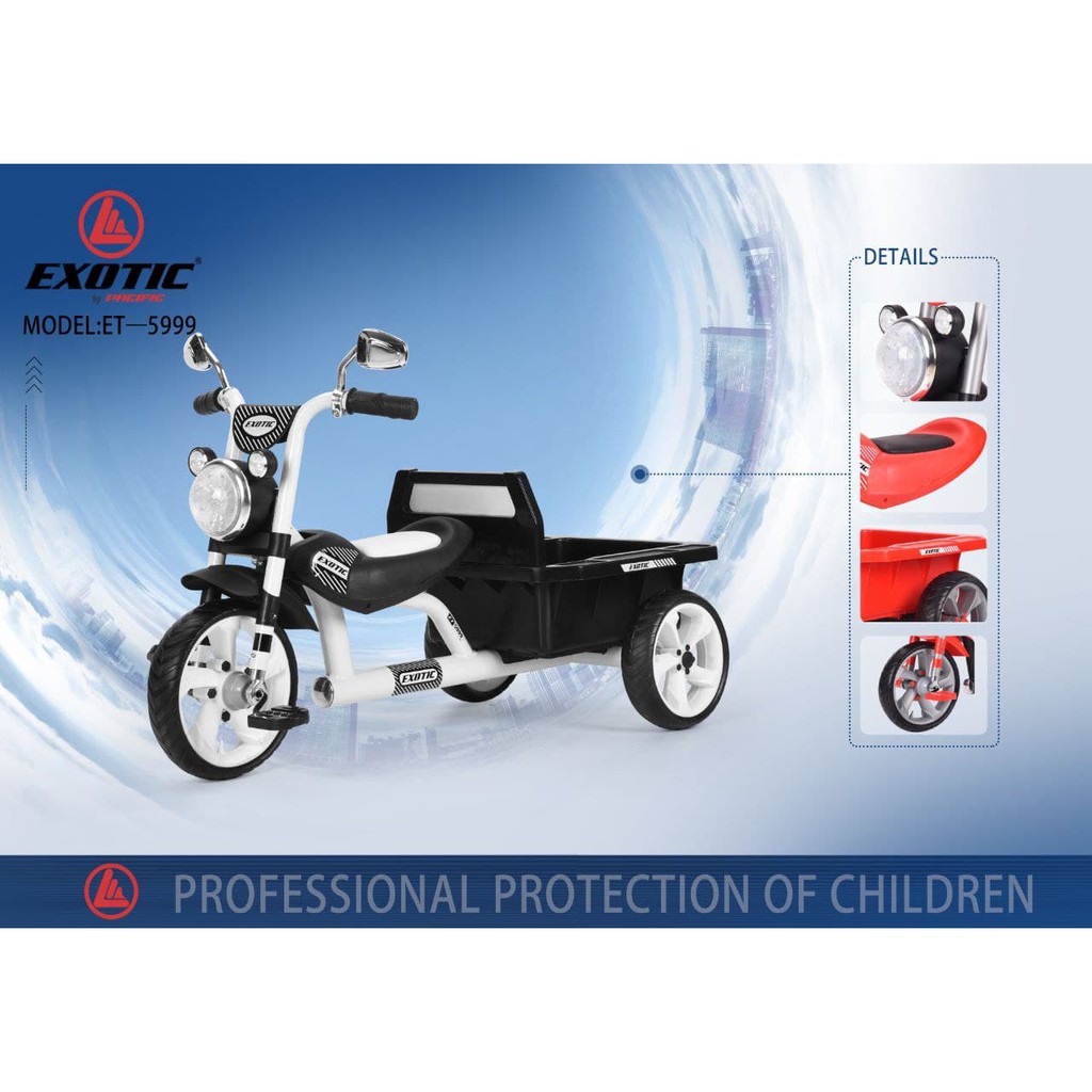 Sepeda Anak Roda Tiga Exotic ET5999 Tossa Box Besar 1-4 Tahun IC Music n Light Baby Tricycle