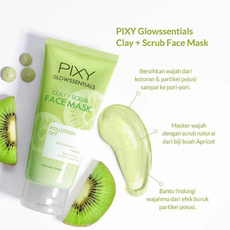 PIXY GLOWSSENTIALS CLAY+SCRUB FACE MASK