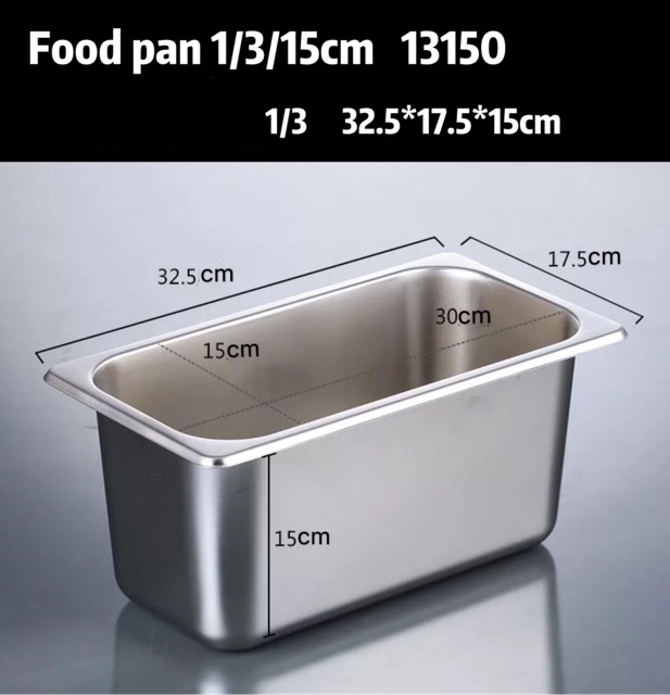 gastronom Food pan 1/3 ke dalam 15cm wadah penyimpan 13150 stainless