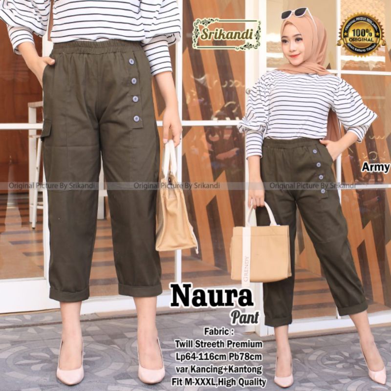 naura pants celana wanita bahan katun by srikandi