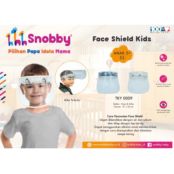 FACE SHIELD BAYI KIDS / ANAK / TOODLER / DEWASA SNOBBY / CLENCY / TOPI FACE SHIELD