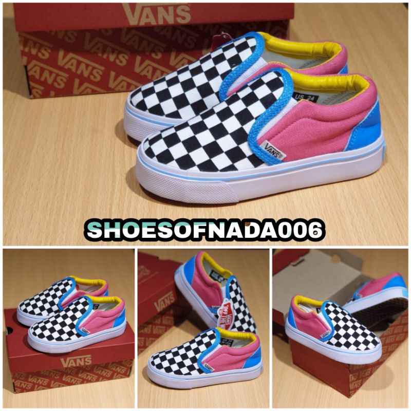 SEPATU ANAK VANS  SLIP ON CHEKERBOARD PREMIUM HIGH QUALITY SEPATU SLOP ANAK