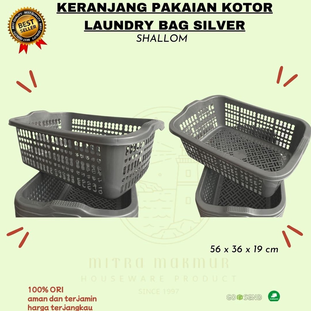 KERANJANG PAKAIAN KOTOR PERSEGI SILVER / KERANJANG BAJU EKONOMIS