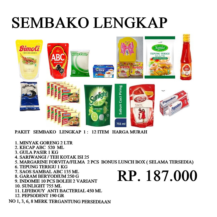 

PAKET SEMBAKO LENGKAP