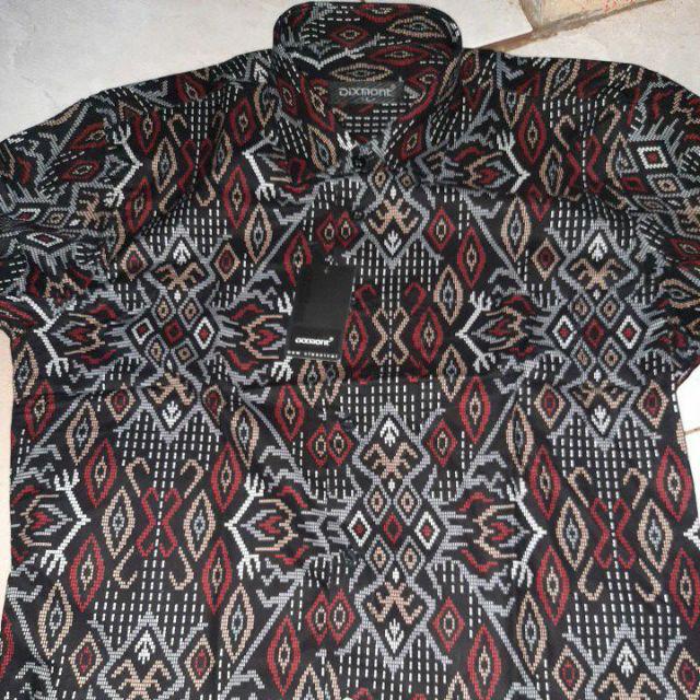 Kemeja Batik Pria Lengan Panjang Bl26 Katun Motif Modern Dixmont Semi Slimfit Premium