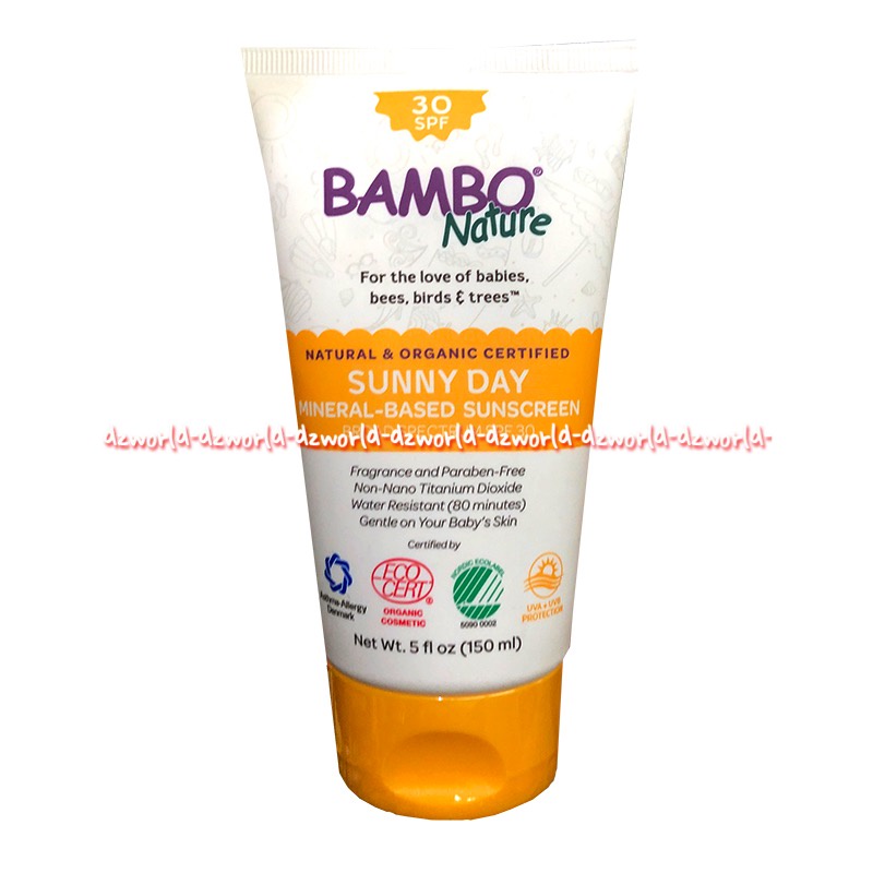 Bambo Nature Sunny Day SPF 30 Mineral Based Sunscreen 150ml Sunblock Bayi Bamboo Bambu Natural