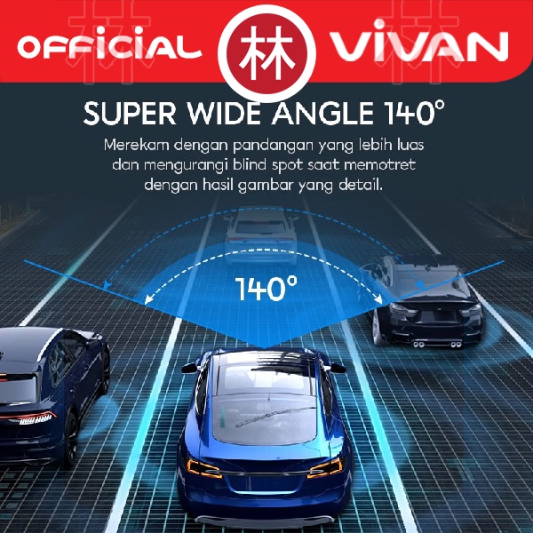 VIVAN VDR01 Dash Cam / CCTV Mobil 1080HD Super Wide Angle High Res