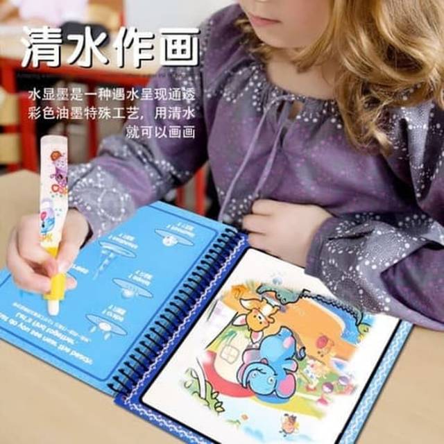 J3 - Mainan anak buku mengambar Magic water drawing