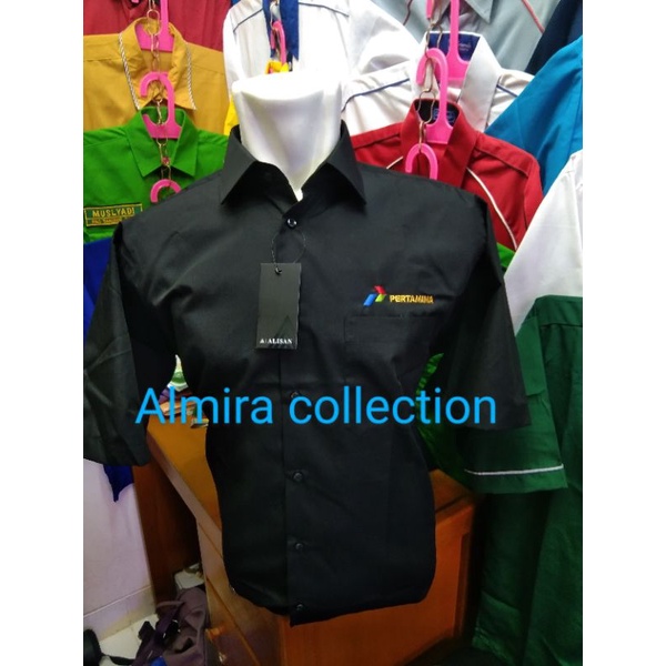 kemeja PERTAMINA merek Alisan WARNA HITAM kemeja alisan