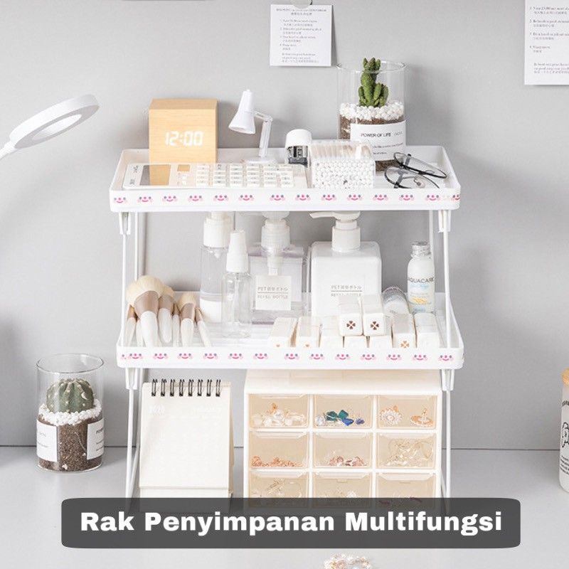 Rak Meja Stationery Desktop Storage Rak Lipat Penyimpanan Buku ATK