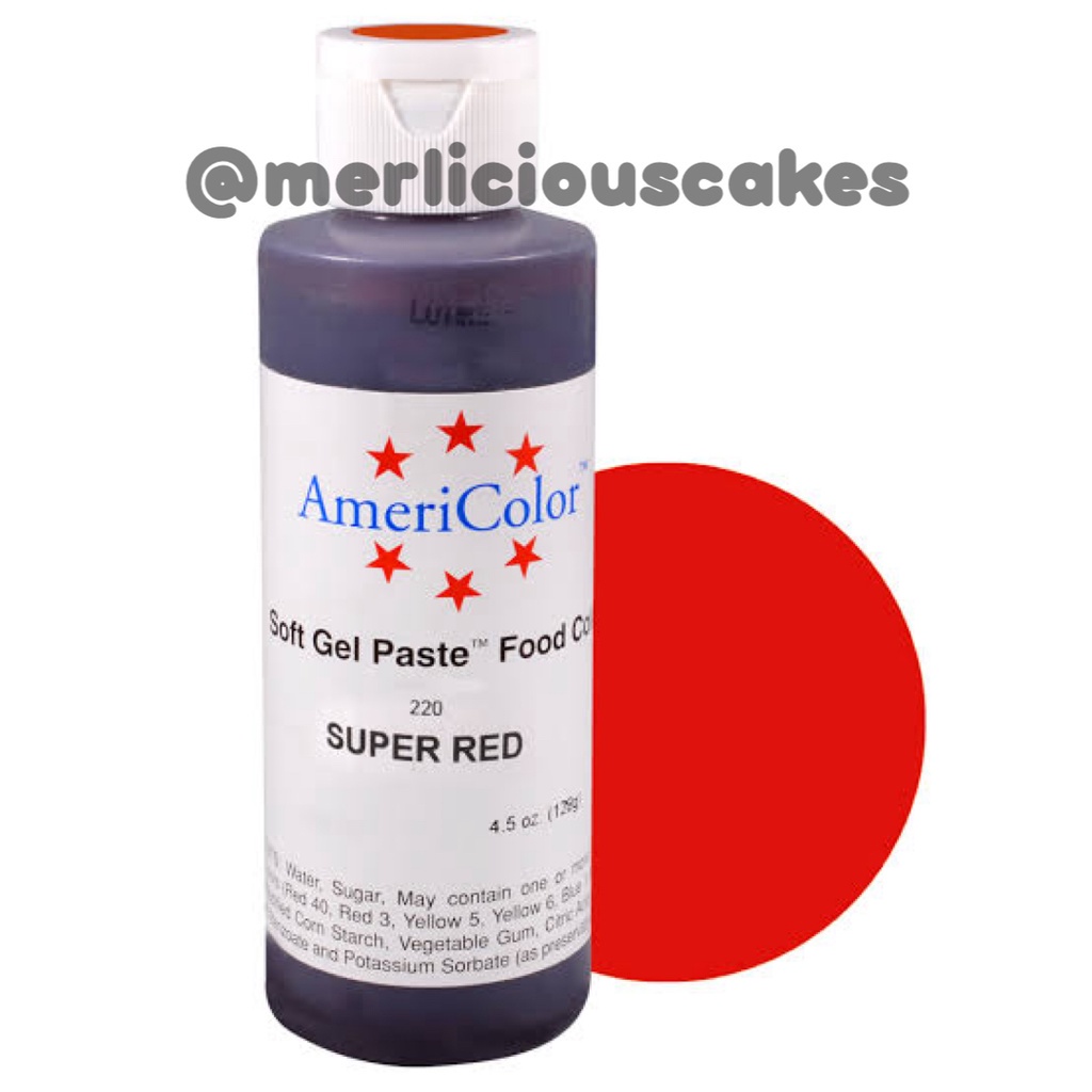 

Americolor Super Red Soft Gel Paste 4,5 Oz / 128 Gram